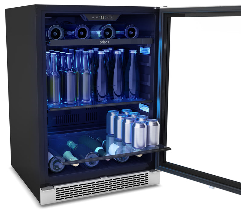 Brisas by Zephyr 24\"  Beverage Cooler with 8-Bottle Single Zone - Stainless Steel - BBV24C01AG