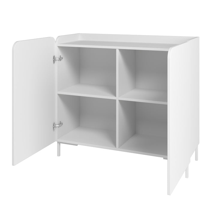 Manhattan Comfort Mid-Century Modern Bogardus 4-Shelf Accent Cabinet - White