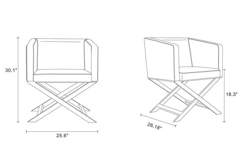 Manhattan Comfort Hollywood Polished Chrome Faux Leather Lounge Accent Chair - White
