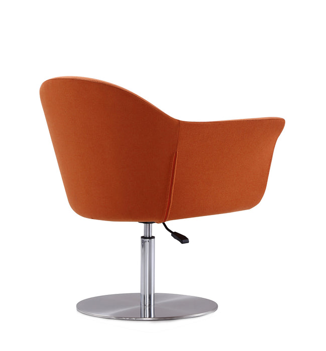 Manhattan Comfort Voyager Brushed Metal Woven Swivel Adjustable Accent Chair - Orange
