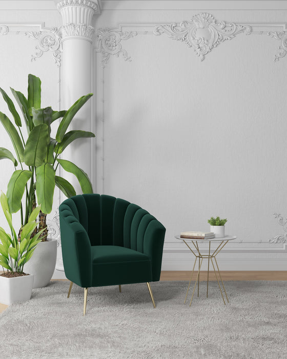 Manhattan Comfort Rosemont Velvet Accent Chair - Green & Gold
