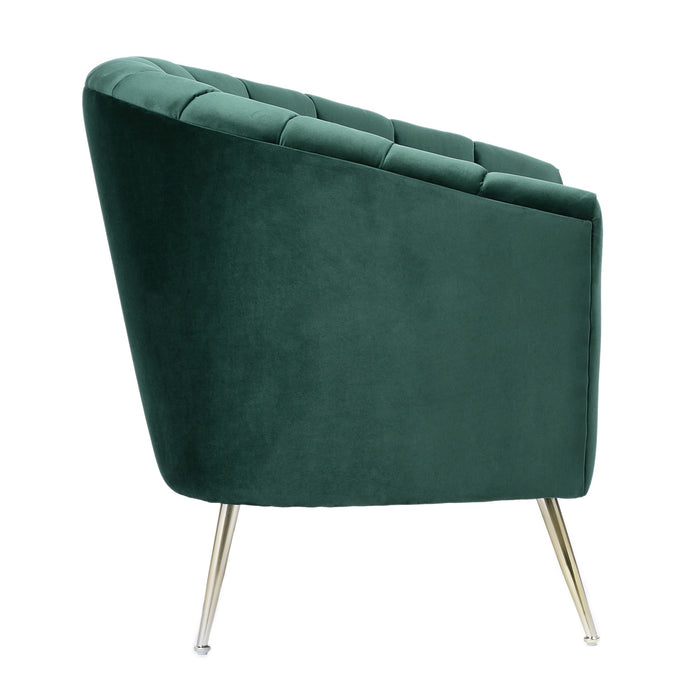 Manhattan Comfort Rosemont Velvet Accent Chair - Green & Gold
