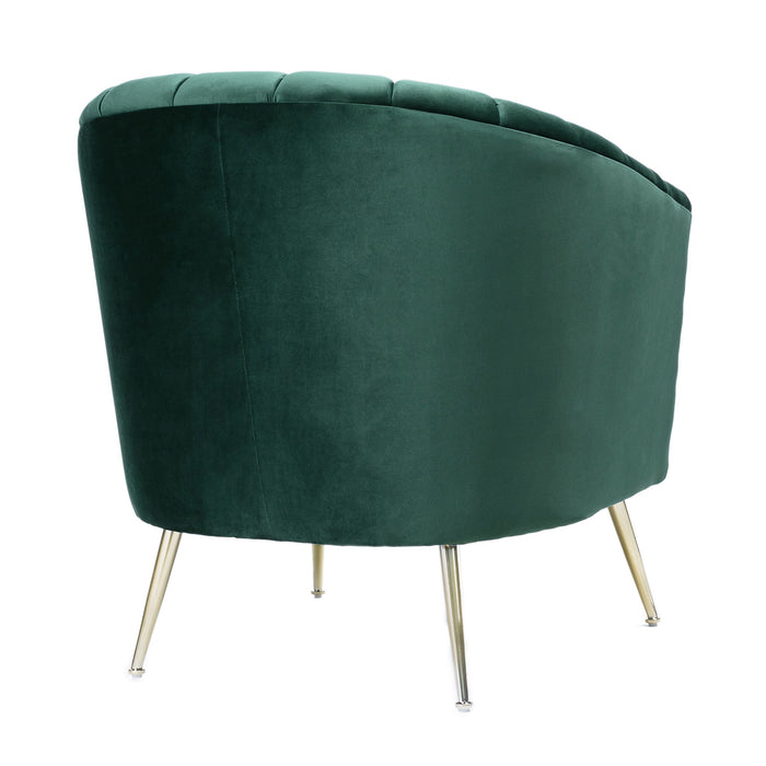 Manhattan Comfort Rosemont Velvet Accent Chair - Green & Gold