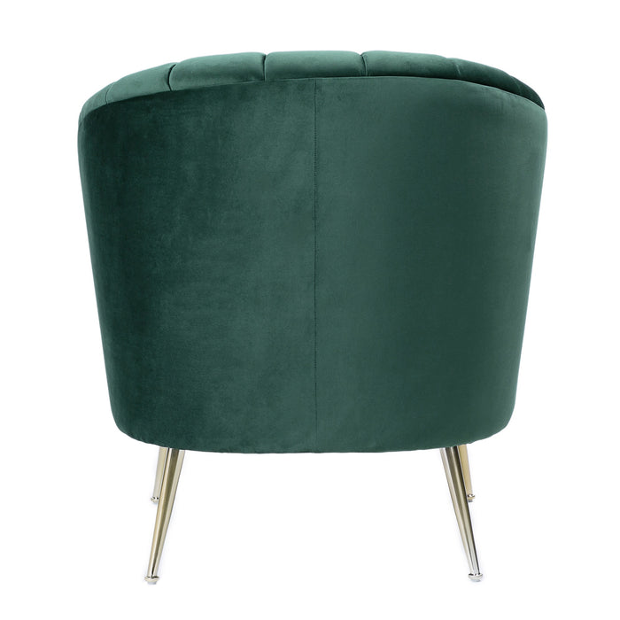 Manhattan Comfort Rosemont Velvet Accent Chair - Green & Gold