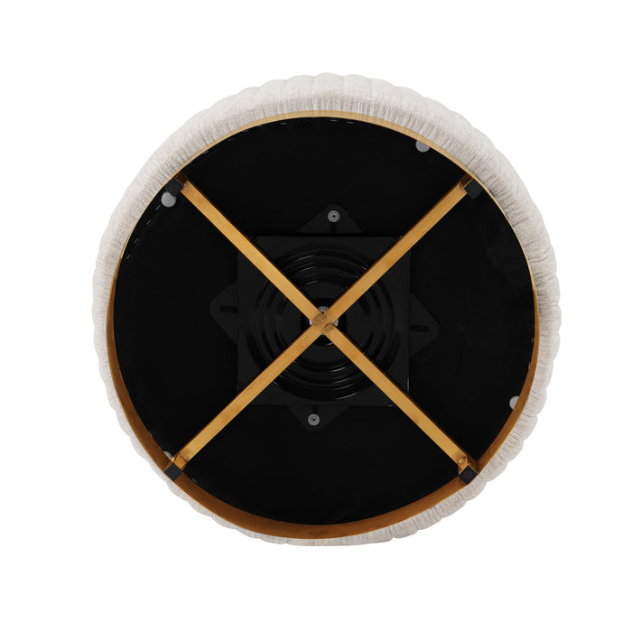 Manhattan Comfort Modern Leela Swivel Chenille Accent Chair - Cream