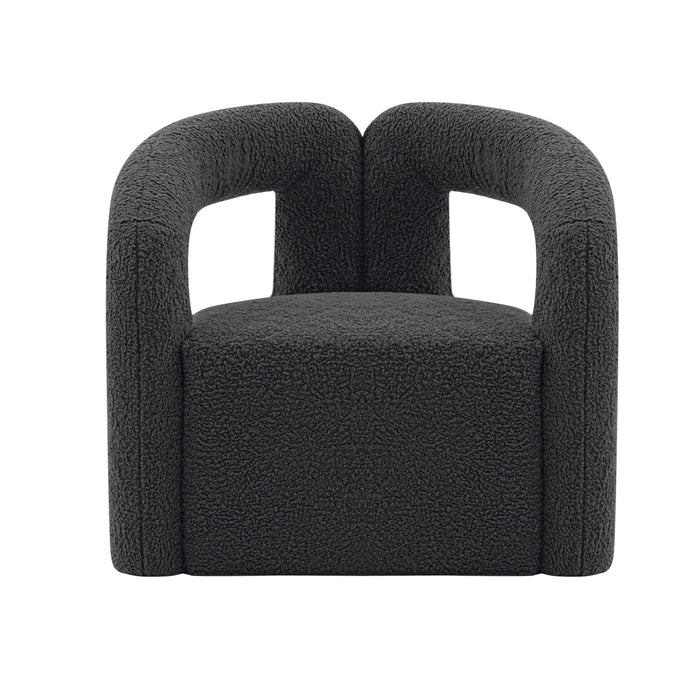 Manhattan Comfort Modern Darian Chenille Accent Chair - Black