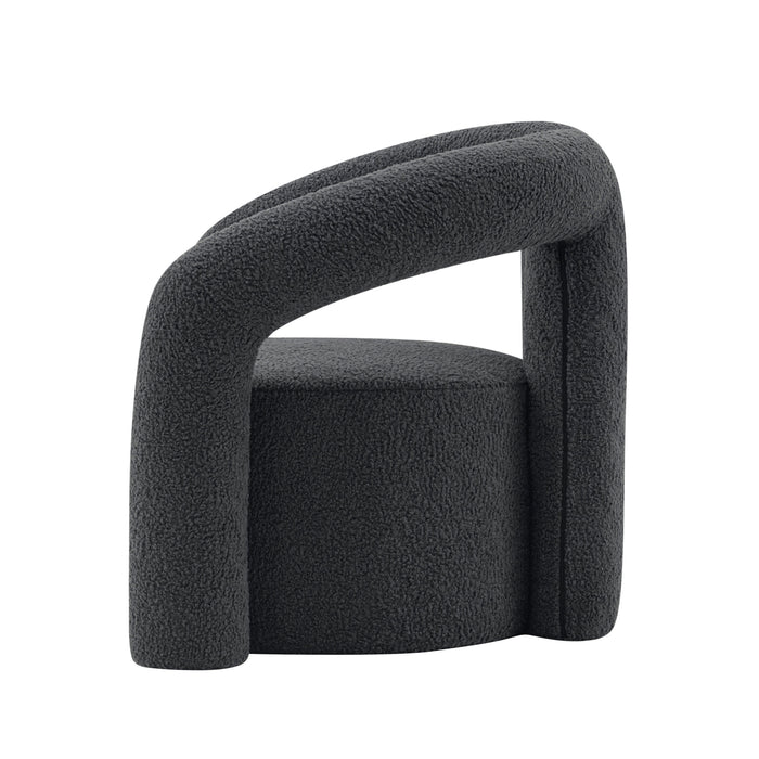 Manhattan Comfort Modern Darian Chenille Accent Chair - Black