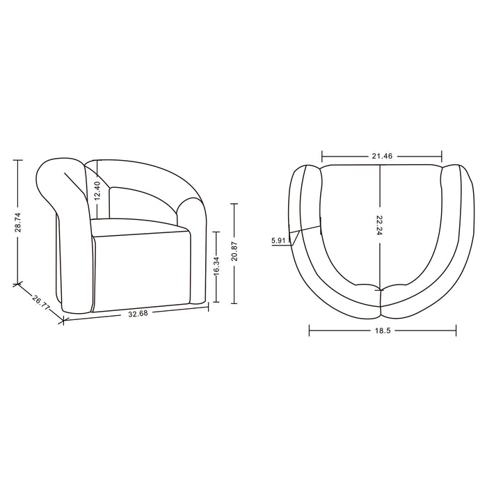 Manhattan Comfort Modern Darian Chenille Accent Chair - Grey