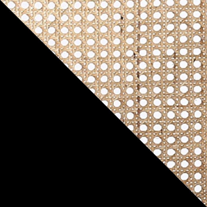 Manhattan Comfort Versailles Armchair - Black & Natural Cane