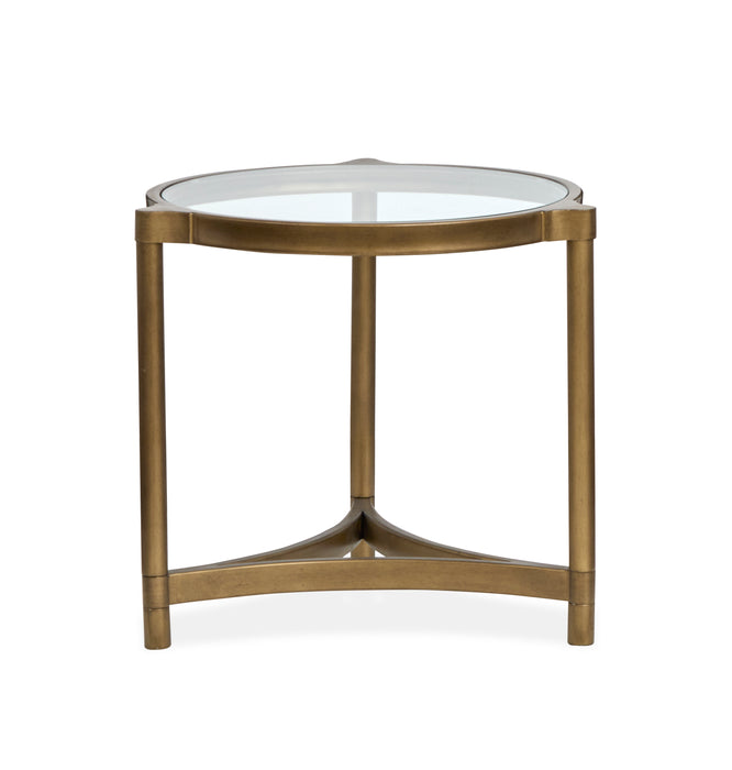 Arlington 23.88\" End Table with Glass Top - Aged Brass