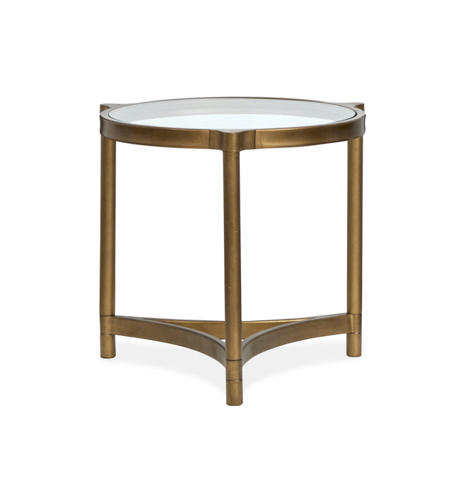 Arlington 23.88\" End Table with Glass Top - Aged Brass