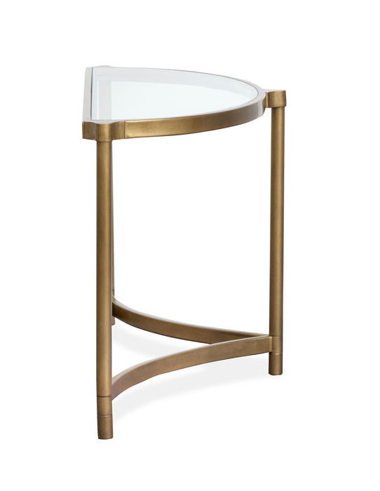 Arlington 53.63\" Glass Top Sofa Table with Metal Legs - Aged Brass