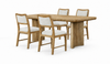 Austin 5pc Dining Set with Table & 4 Chairs, 84"W - Taupe & Natural Oak Brown | Ensemble de salle à manger Austin 5 pièces avec table de 84 po (L) et 4 chaises - taupe et brun chêne naturel