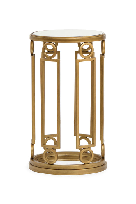 Avondale 14.5\" Glam Glass Accent Table - Burnished Brass