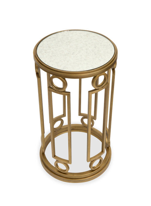 Avondale 14.5\" Glam Glass Accent Table - Burnished Brass