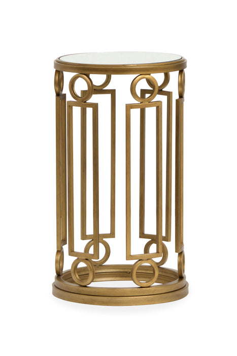 Avondale 14.5\" Glam Glass Accent Table - Burnished Brass