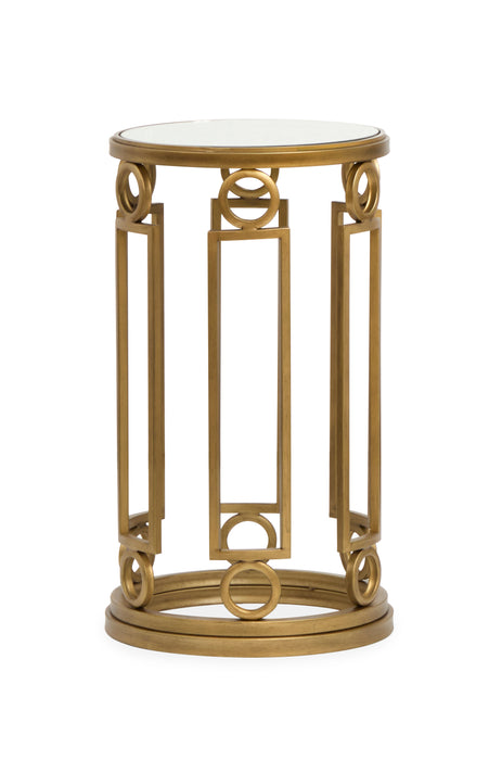 Avondale 14.5\" Glam Glass Accent Table - Burnished Brass
