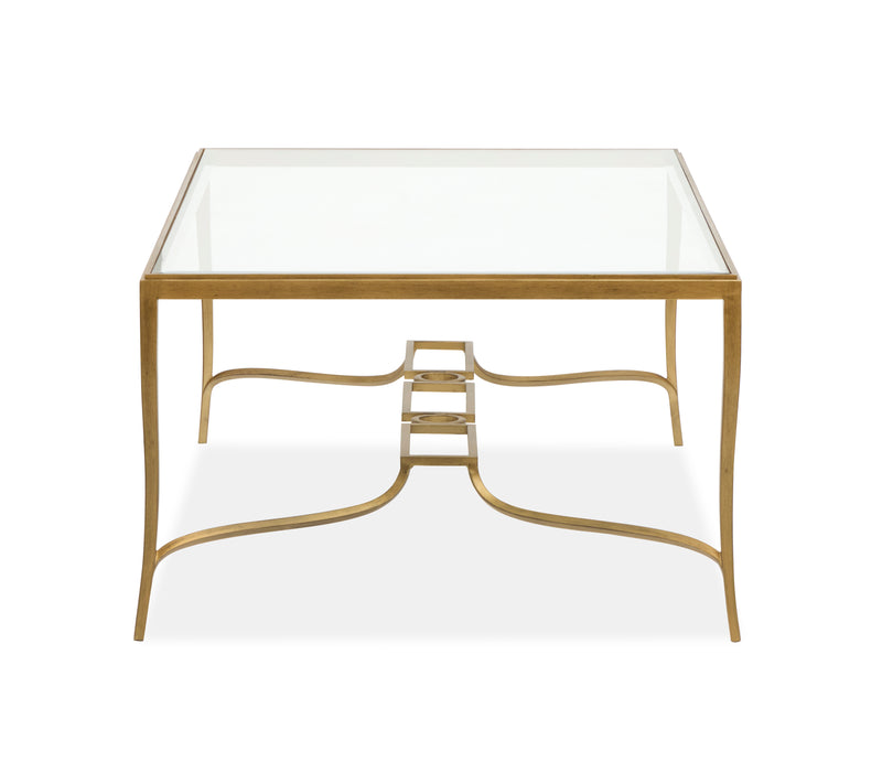 Avondale 50\" Glam Glass Coffee Table - Burnished Brass