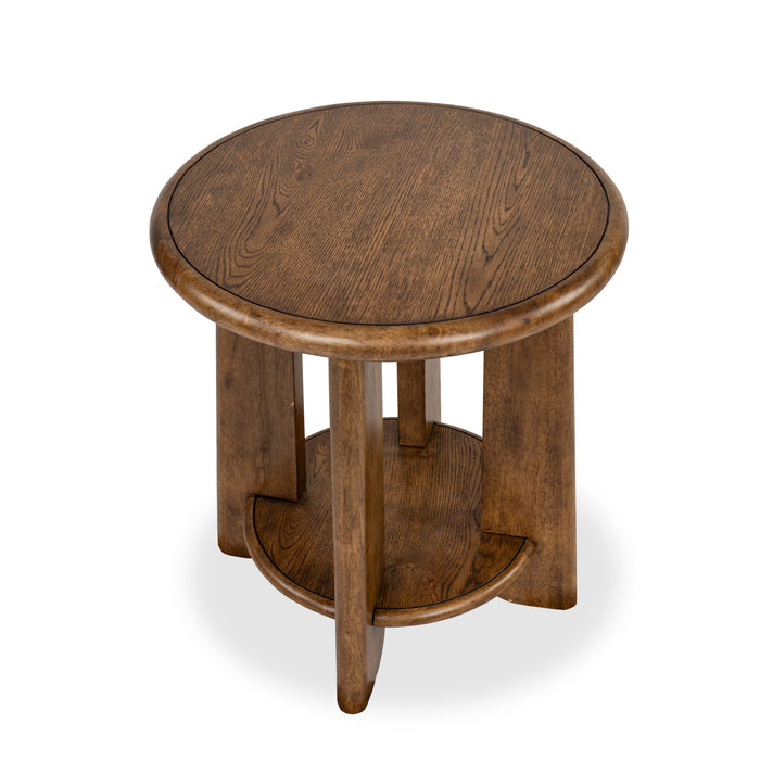 Baltic 24\" Contemporary End Table with Shelf - Tawny Brown