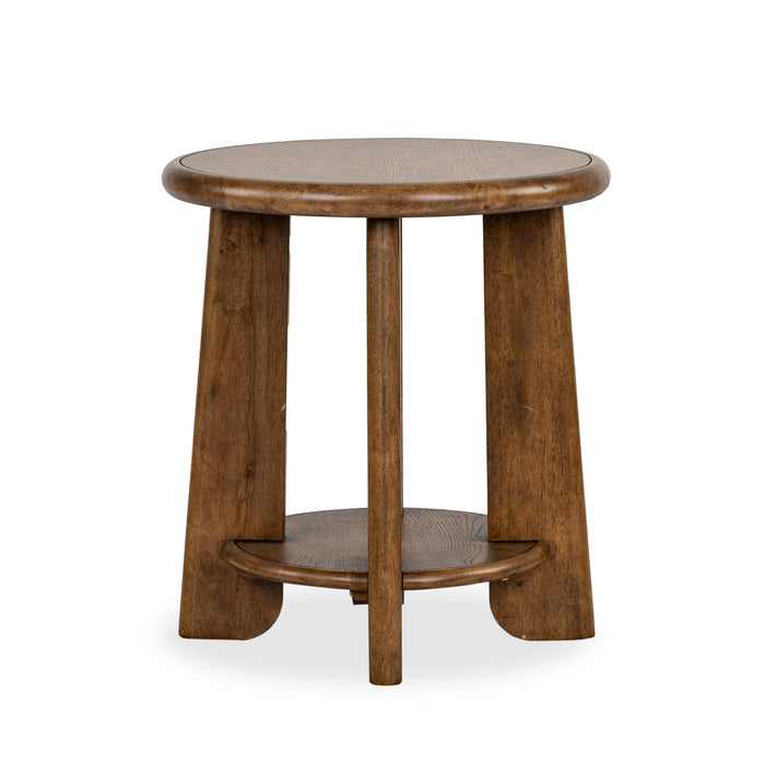 Baltic 24\" Contemporary End Table with Shelf - Tawny Brown