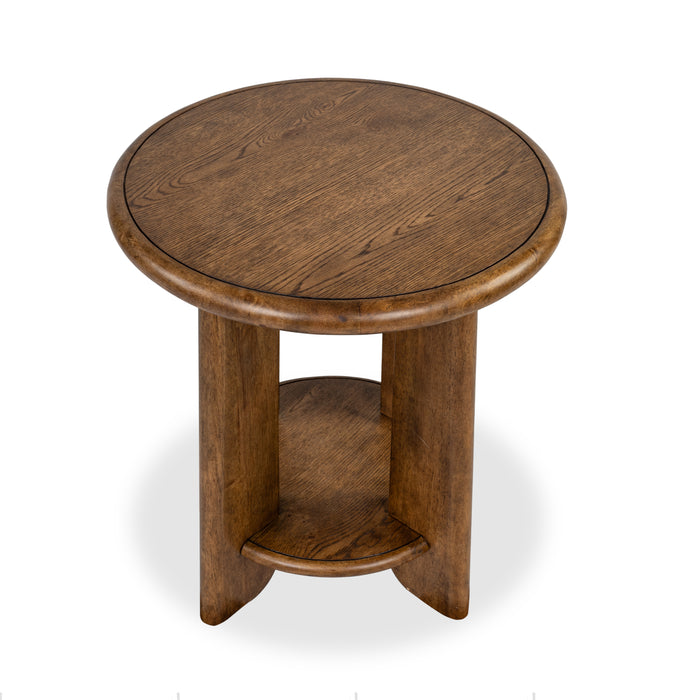 Baltic 24\" Contemporary End Table with Shelf - Tawny Brown