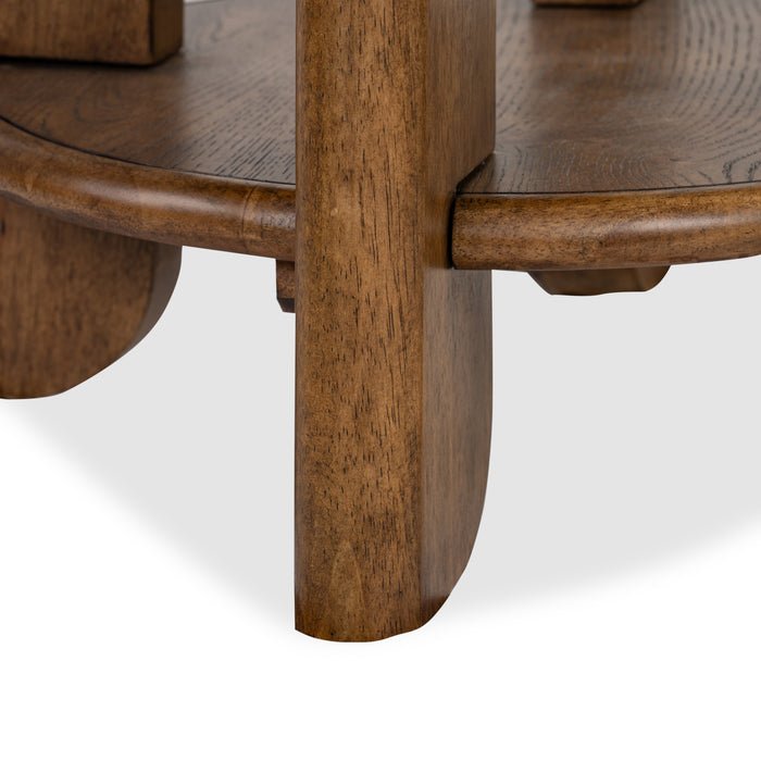 Baltic 24\" Contemporary End Table with Shelf - Tawny Brown