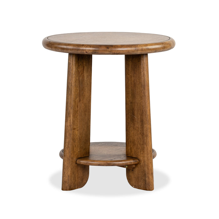 Baltic 24\" Contemporary End Table with Shelf - Tawny Brown