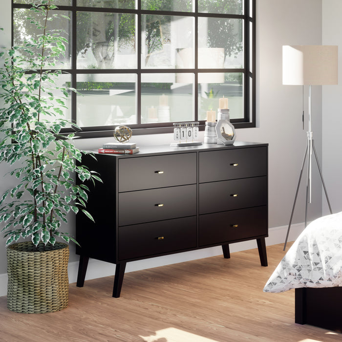 Milo 6-Drawer Dresser - Black