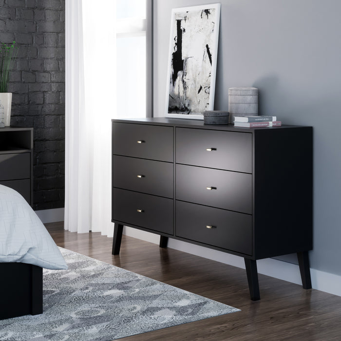 Milo 6-Drawer Dresser - Black