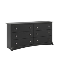 Jade 6-Drawer Dresser - Black