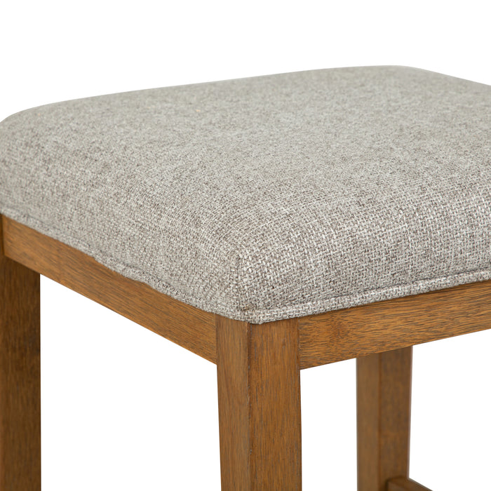 Betton 16" Stool with Wood Legs - Grey