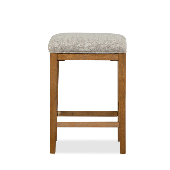 Betton 16" Stool with Wood Legs - Grey