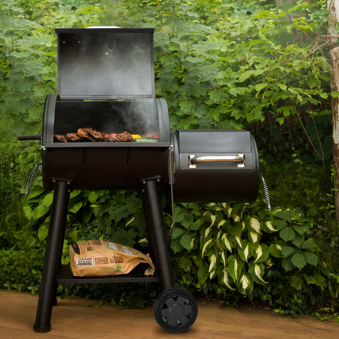 Broil King Regal Charcoal Offset 400 Charcoal Grill and Offset Smoker in Black