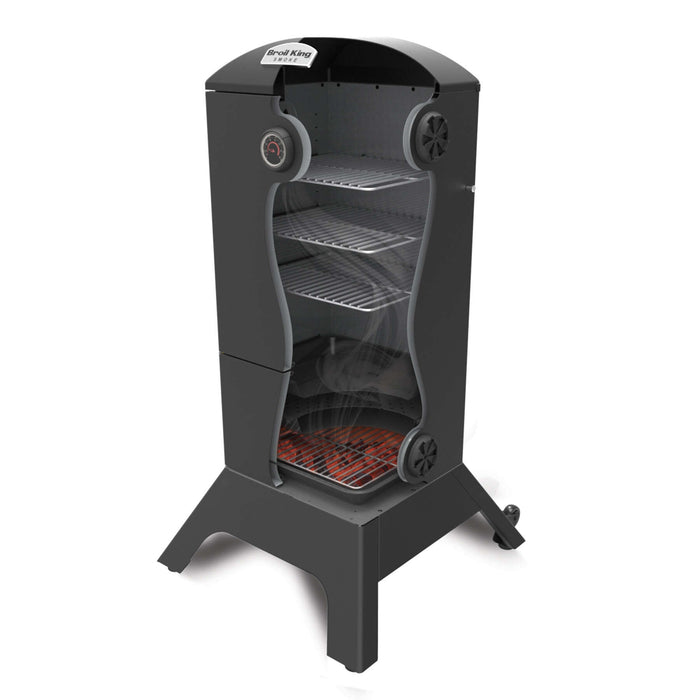 Broil King Vertical Charcoal Cabinet Smoker in Black Grill