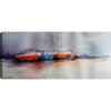 Blue & Red Boats Canvas Wall Art - 21\" x 48\"