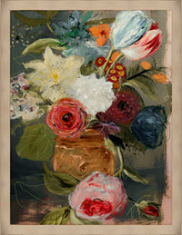 Floral Vase Framed Linen Finish Art – 27