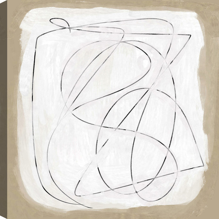 Beige Abstract Canvas Wall Art – 21\" x 21\"