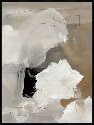 Brown Abstract Framed Canvas Art – 31" x 41" | Œuvre d’art encadrée « Brown Abstract » sur toile - 31 po x 41 po
