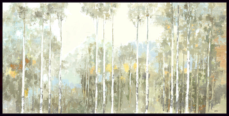 Forest Framed Acrylic Painting – 25\" x 49\"