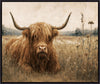 Resting Bull Framed Canvas Art - 21\" x 25\"