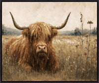 Resting Bull Framed Canvas Art - 21