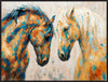 Two Horses Framed Canvas Art - 31\" x 41\"