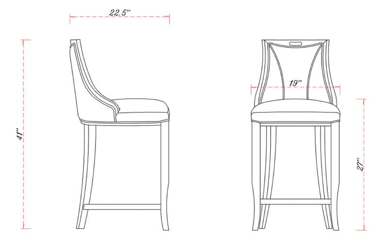 Manhattan Comfort Emperor Faux Leather Barstool - Pebble Grey