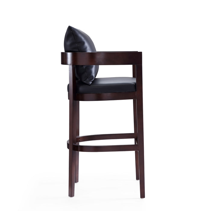 Manhattan Comfort Ritz 38\" Beech Wood Barstool - Black & Dark Walnut