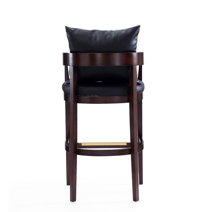 Manhattan Comfort Ritz 38\" Beech Wood Barstool - Black & Dark Walnut
