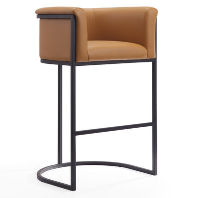Manhattan Comfort Cosmopolitan 37.8" Metal Barstool - Camel & Black|Tabouret bar Cosmopolitan de Manhattan Comfort de 37,8 po en métal - chameau et noir