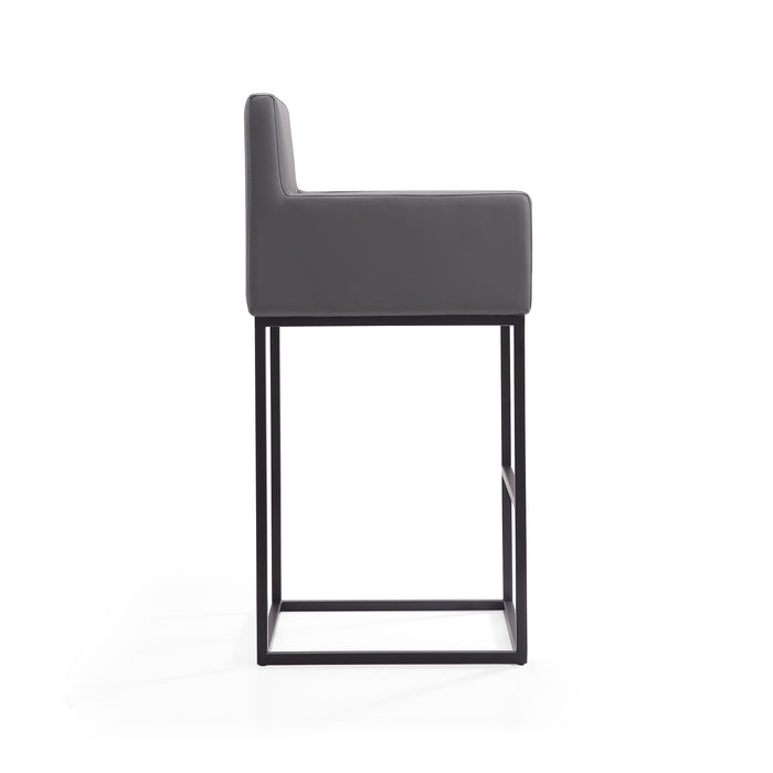 Manhattan Comfort Ambassador 42\" Metal Barstool - Grey & Black