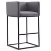 Manhattan Comfort Embassy 38\" Metal Barstool - Grey & Black