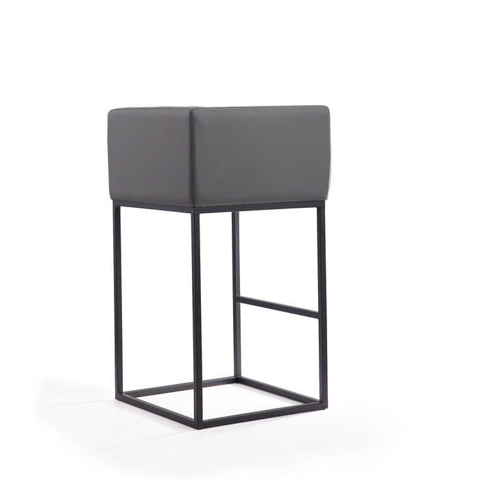 Manhattan Comfort Embassy 38\" Metal Barstool - Grey & Black