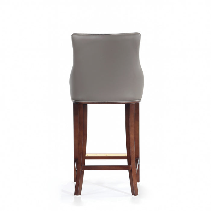 Manhattan Comfort Modern Shubert Barstool Upholstered Leatherette with Beech Wood Legs - Dark Taupe